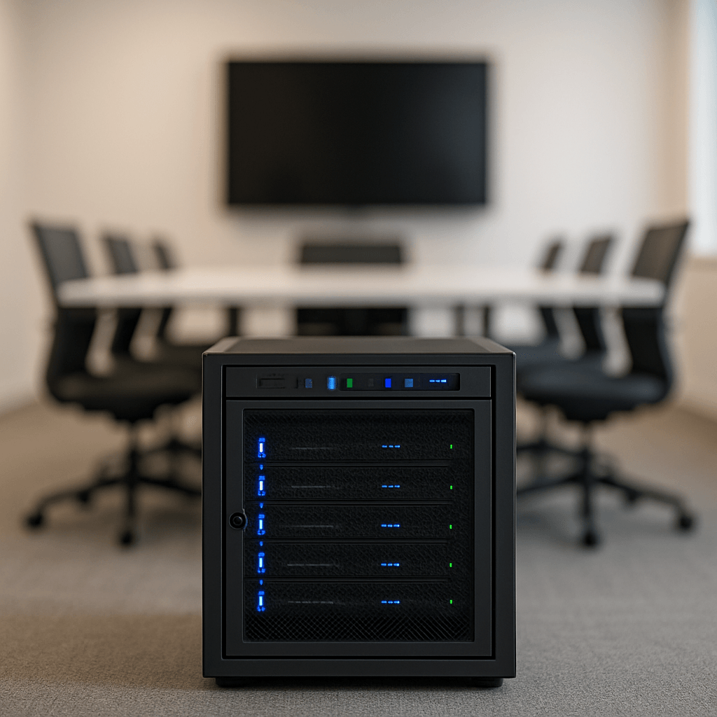 Meeting room with an AI server